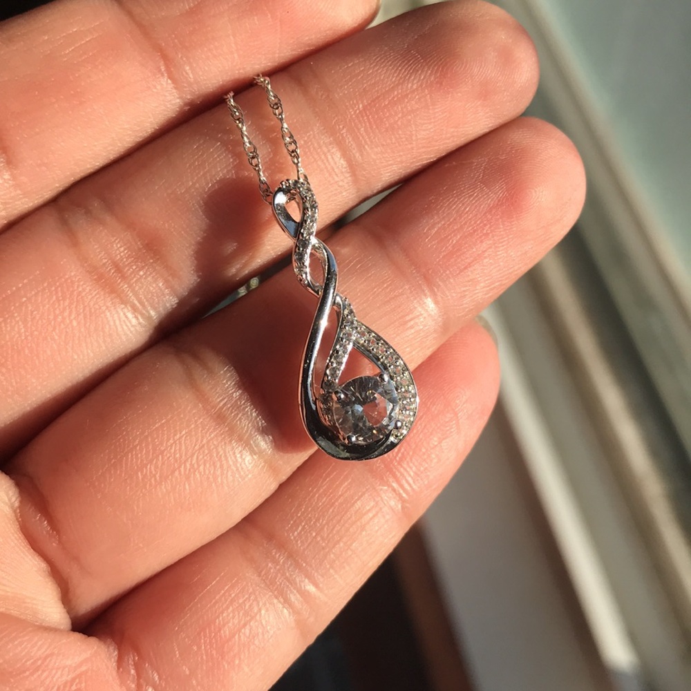 Kay jewellers sterling silver lab created sapphire necklace
